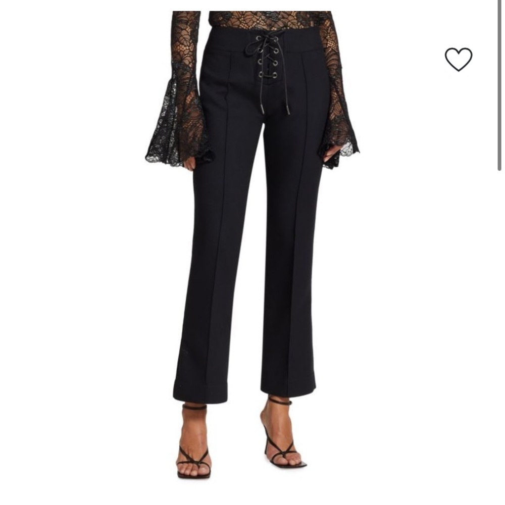 Black Lace-Up Women's Pants - Picture 5 of 8